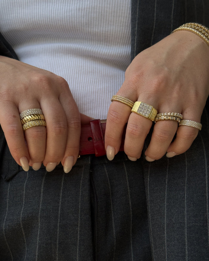 Luv Aj - The Pave Square Signet Ring -