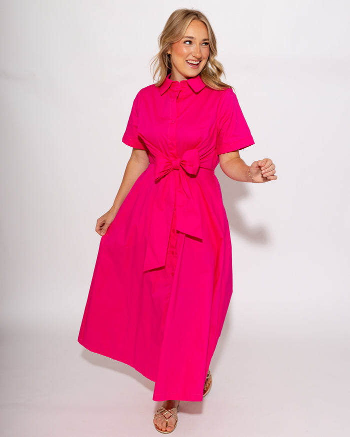The Perfect Pink Midi Dress