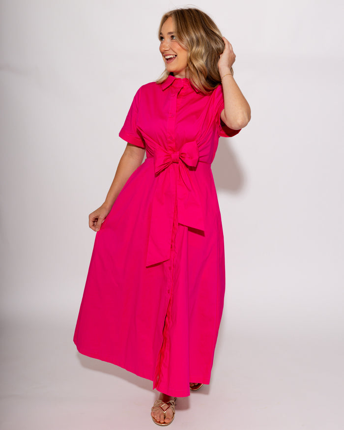 The Perfect Pink Midi Dress