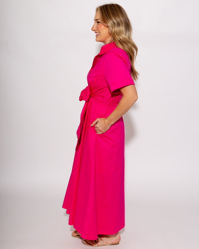 The Perfect Pink Midi Dress