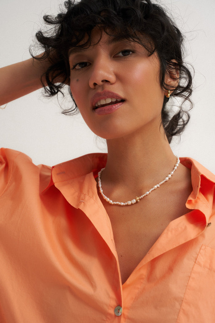 Be Idle - The Poplin Button Down - Peach -