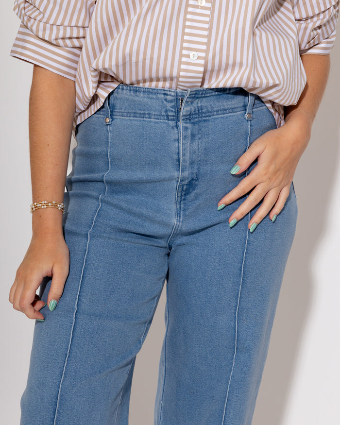 The Tailored Wide Leg Pant in Blue