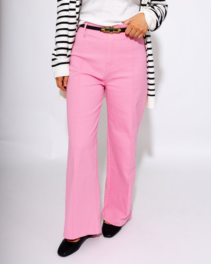 The Tailored Wide Leg Pant in Pink
