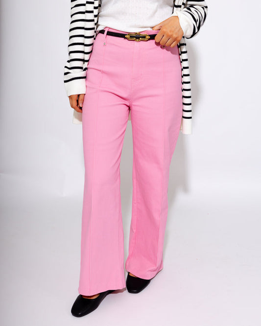 The Tailored Wide Leg Pant in Pink