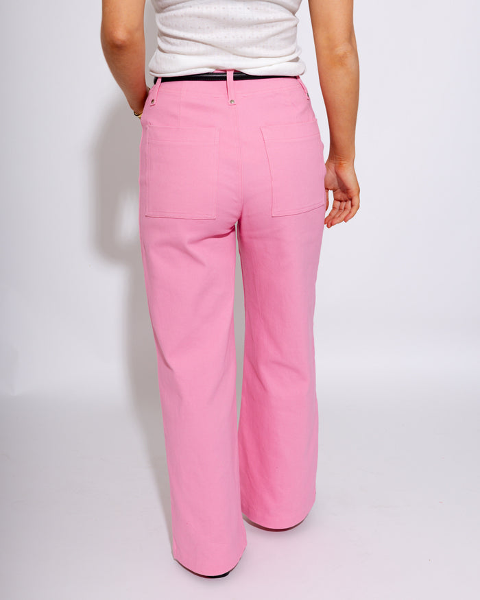The Tailored Wide Leg Pant in Pink