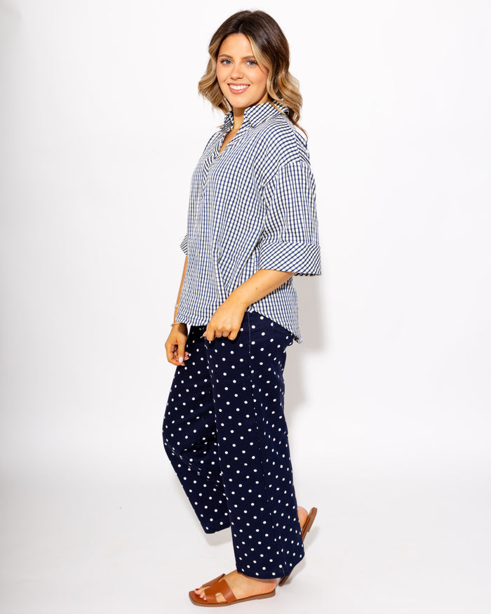 The Timeless Check Top in Navy