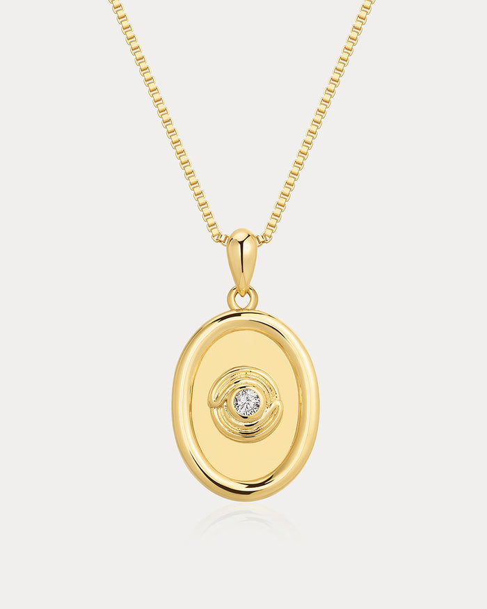 Luv Aj - The Wave Bezel Locket Necklace - Gold