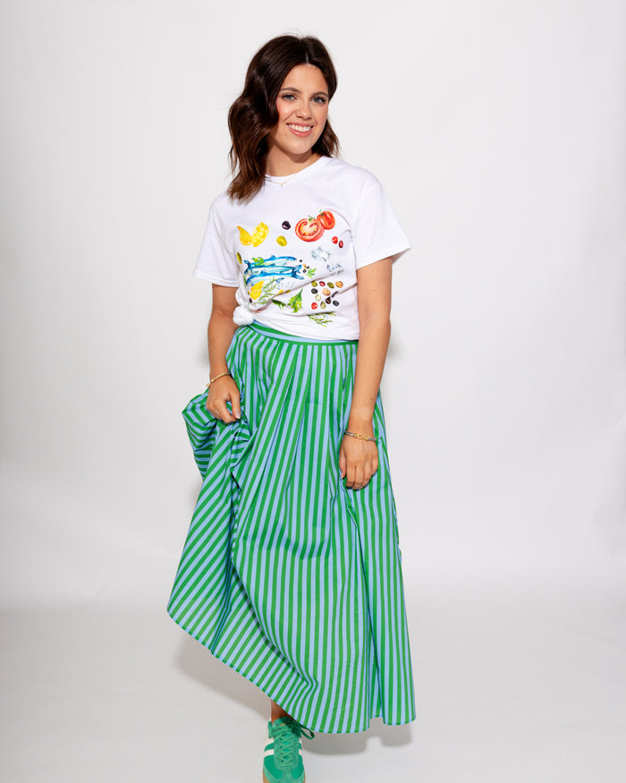 Timeless Stripe Midi Skirt