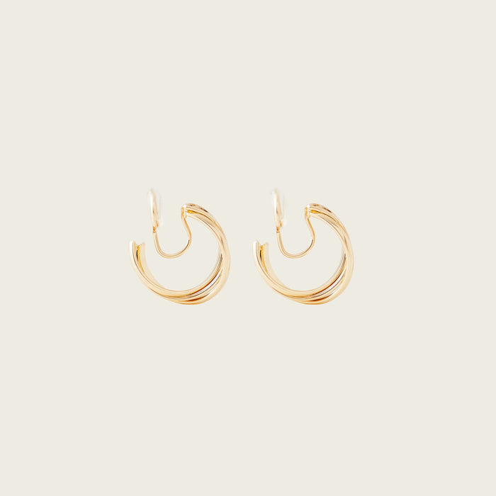Aiori - Trinity Hoop Clip On Earrings - Gold -