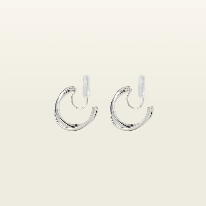 Aiori - Trinity Hoop Clip On Earrings - Silver -