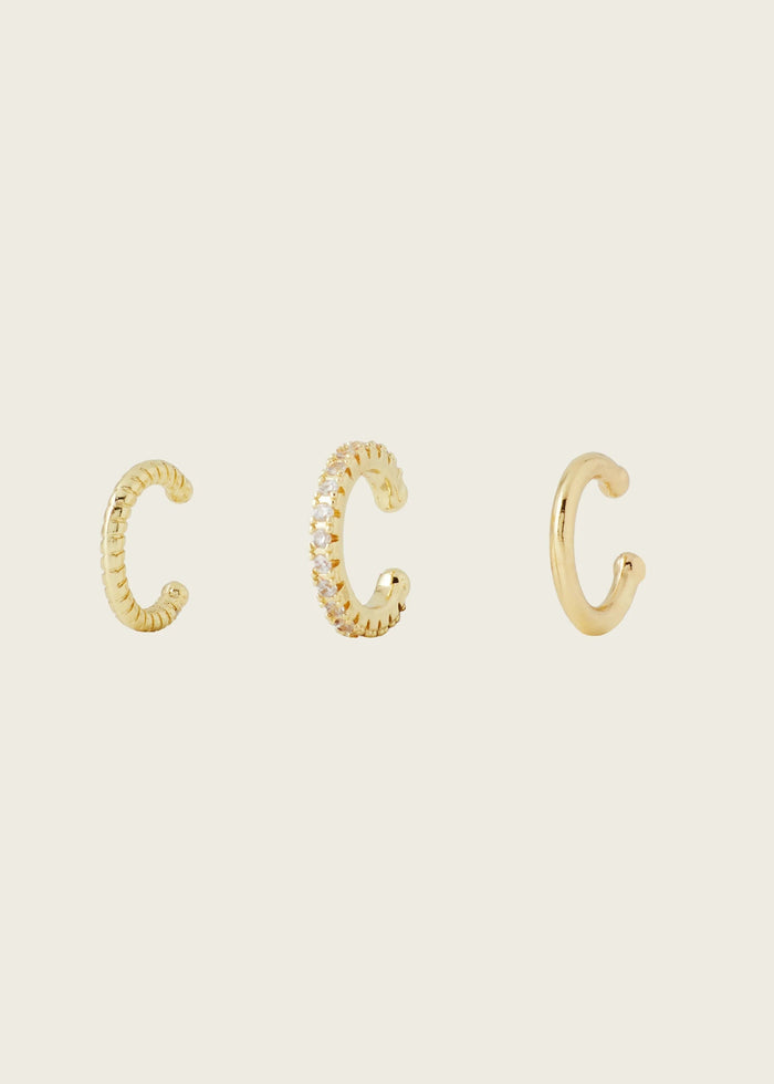 Aiori - Trio Ear Cuffs Set - Gold -