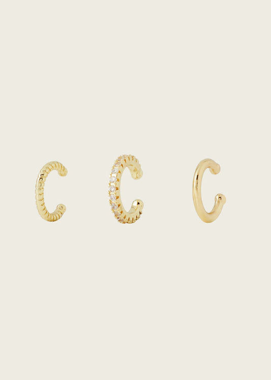 Aiori - Trio Ear Cuffs Set - Gold -