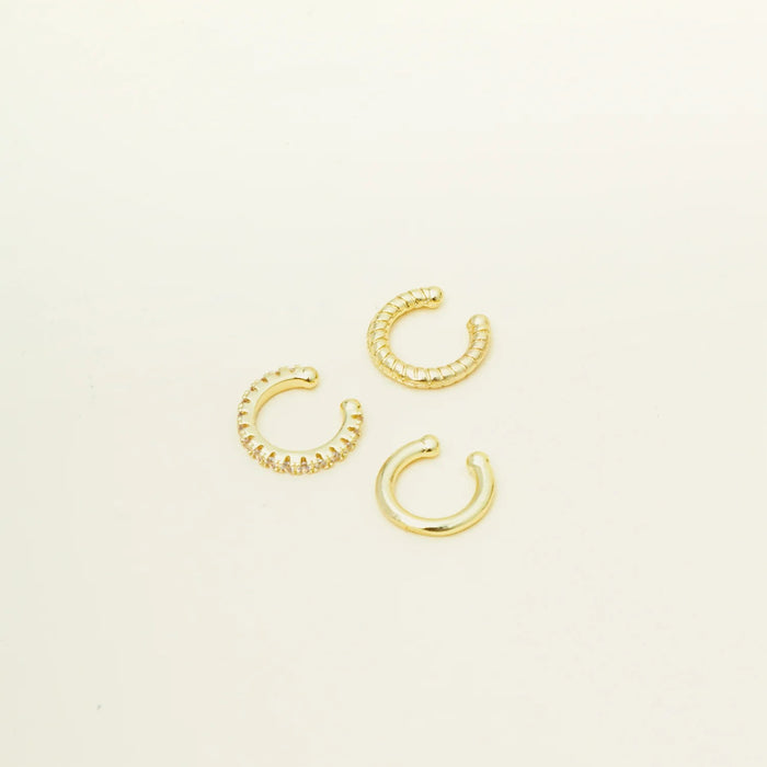 Aiori - Trio Ear Cuffs Set - Gold -