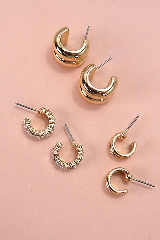 Triple The Drama Earrings