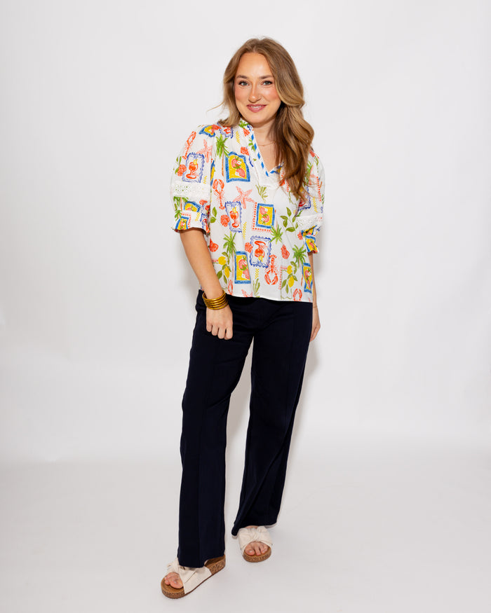 Tropical Market Print Top