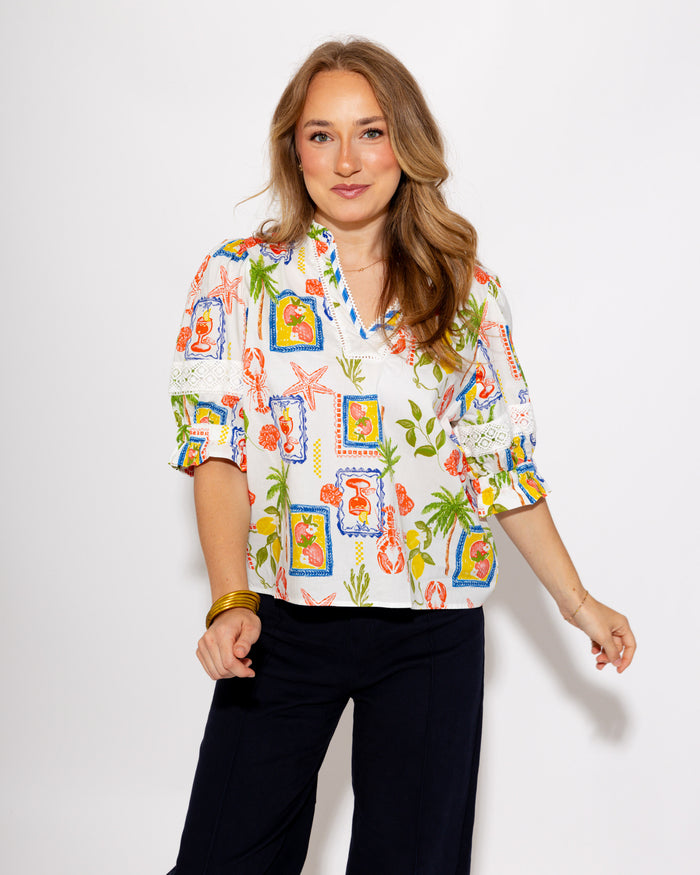 Tropical Market Print Top