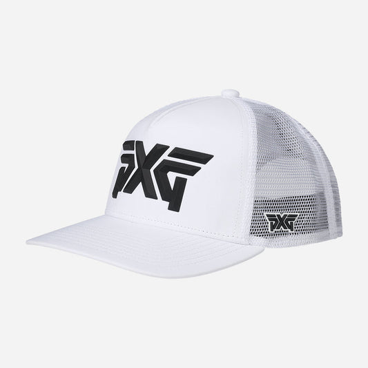 Trucker Mesh 5 Panel Hat in White, product photo 1