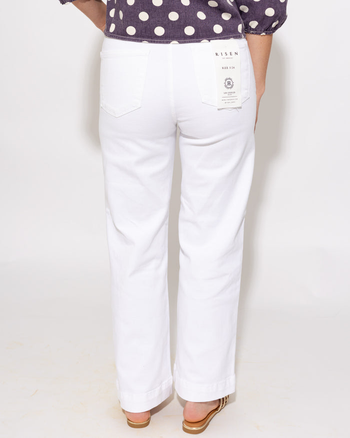 Tummy Control High Rise Pants in White