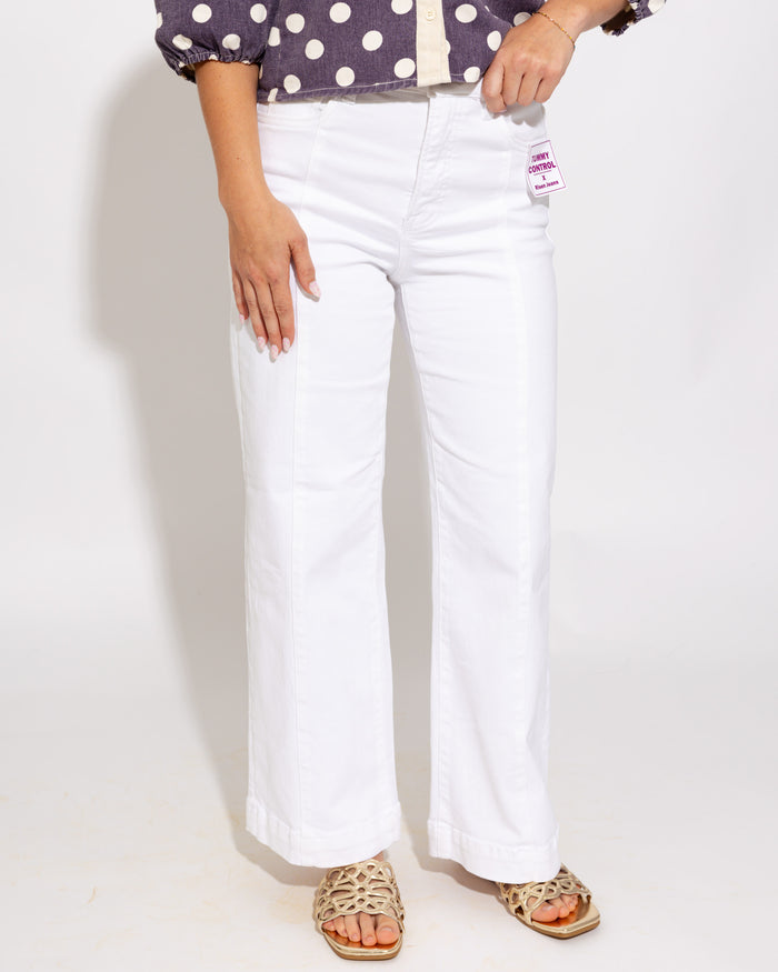 Tummy Control High Rise Pants in White