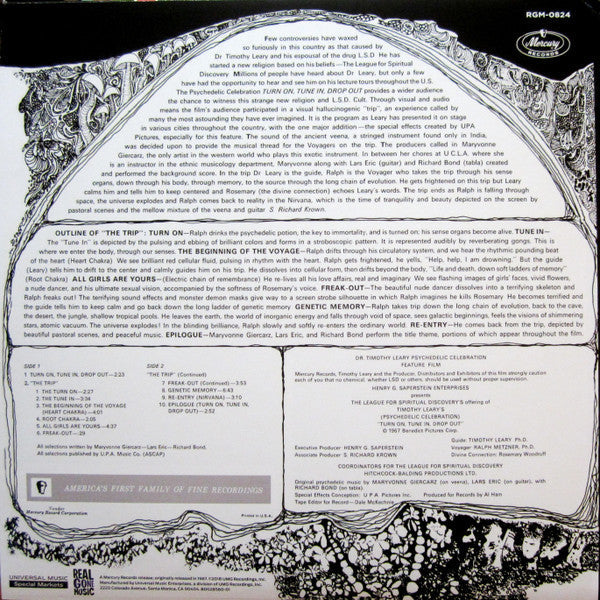 "Turn On, Tune In, Drop Out" 2019 Repress Vinyl LP (The Original Motion Picture Soundtrack)
