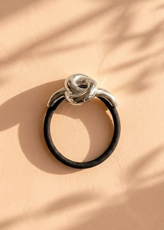 Peter + June - Twist and Shout Tie - Silver -