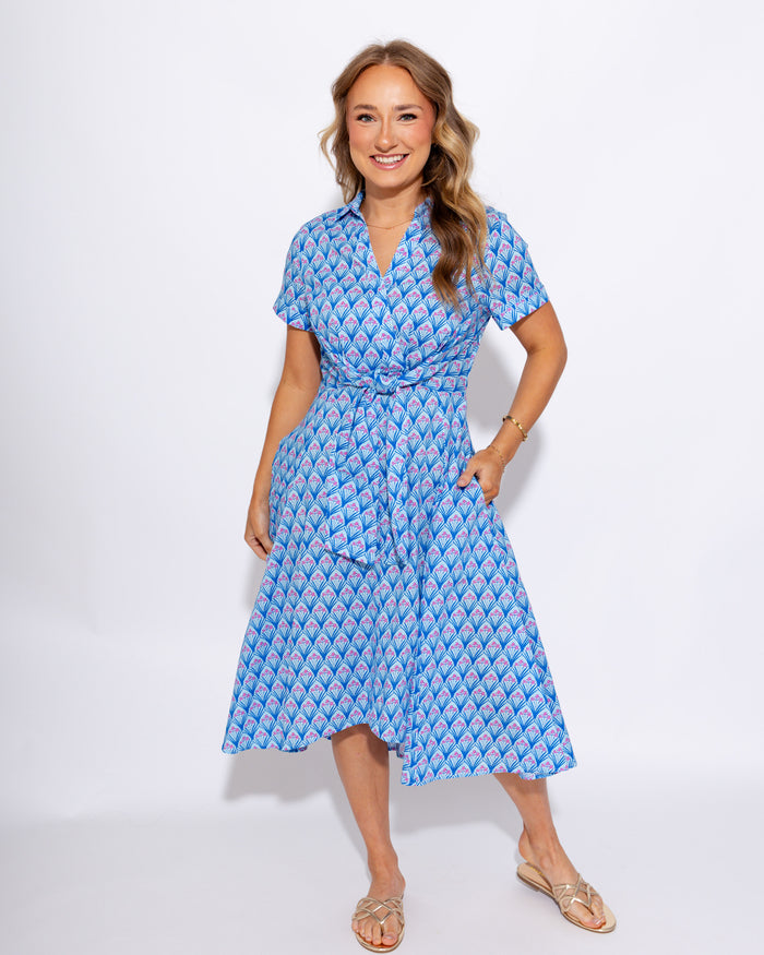 Twist-Tie Floral Shirt Dress