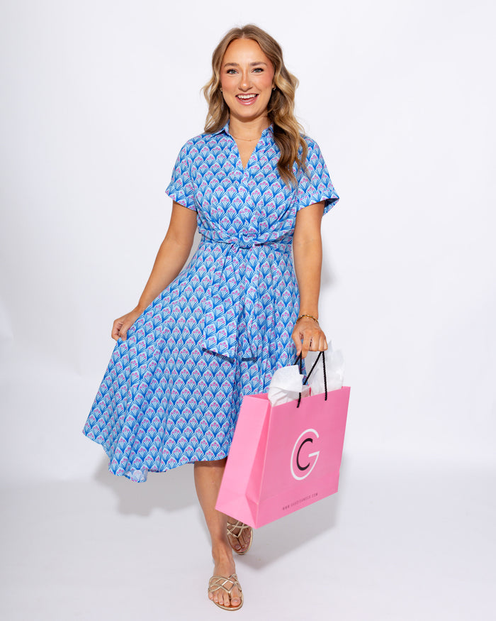 Twist-Tie Floral Shirt Dress