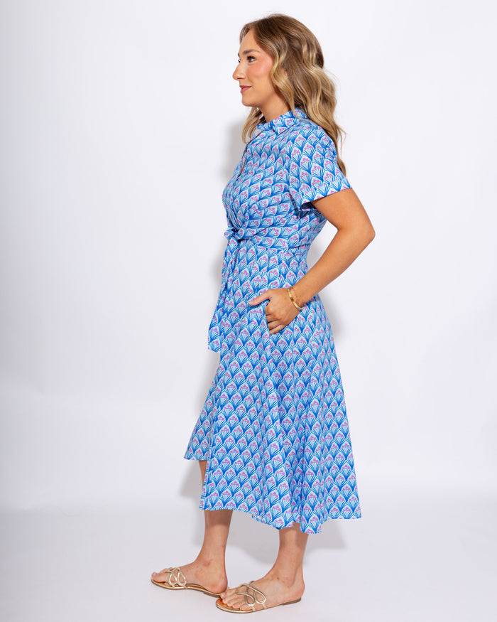 Twist-Tie Floral Shirt Dress