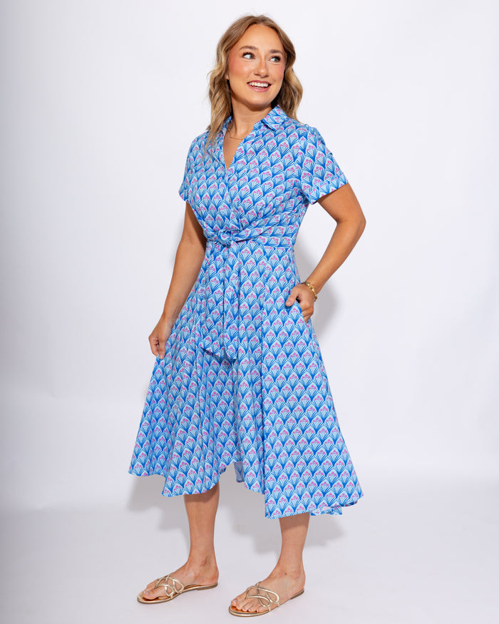 Twist-Tie Floral Shirt Dress