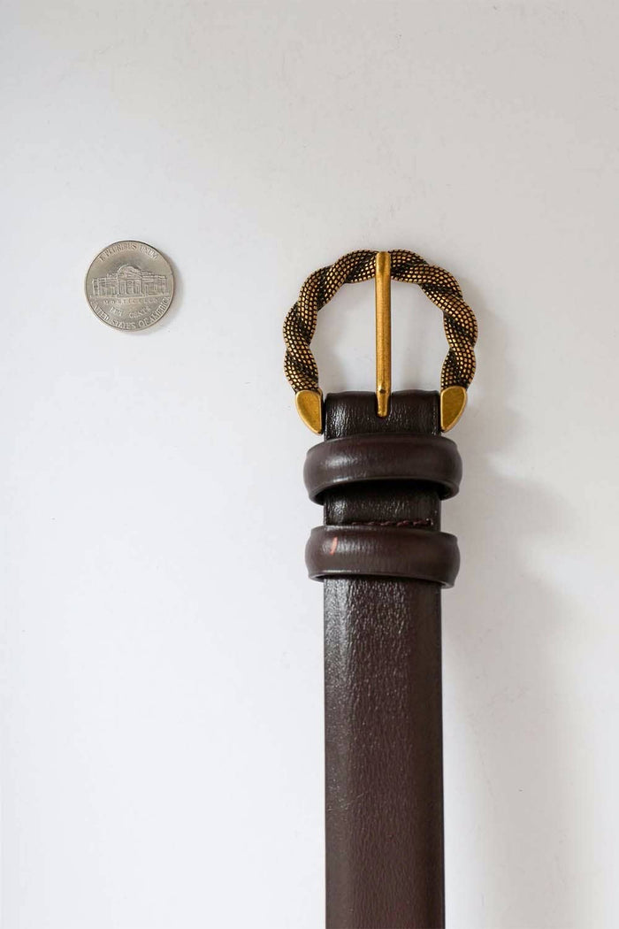 Twisted Buckle Belt - Leather