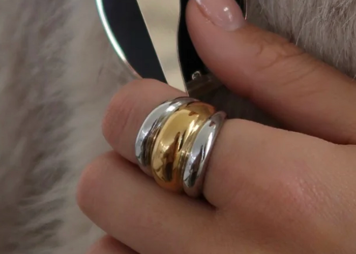 Two Toned Dome Ring