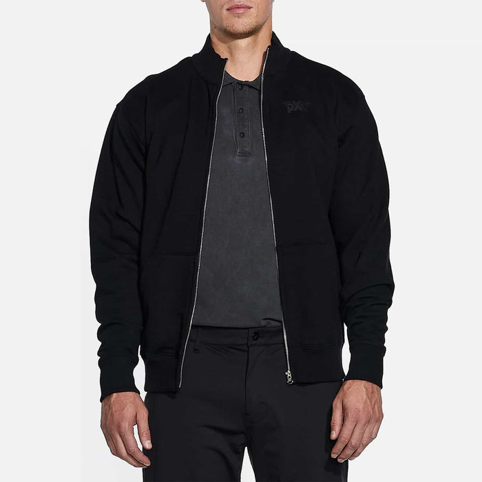 Unisex Darkness Track Jacket in Black, men's front view