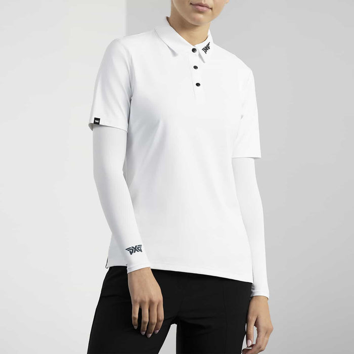 Unisex Sun Protection Shoulder Wrap in White, women's alternate front view