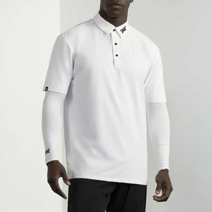 Unisex Sun Protection Shoulder Wrap in White, men's alternate front view