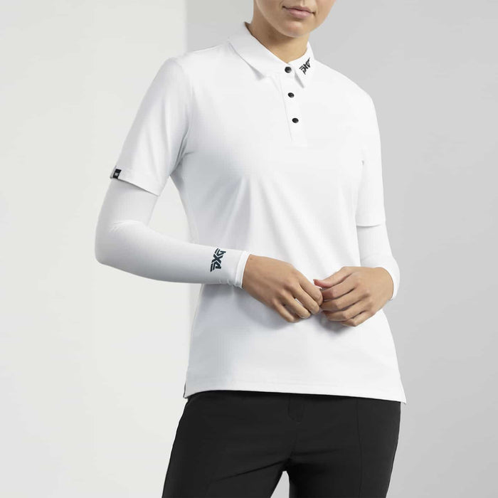 Unisex Sun Protection Shoulder Wrap in White, women's second alternate front view