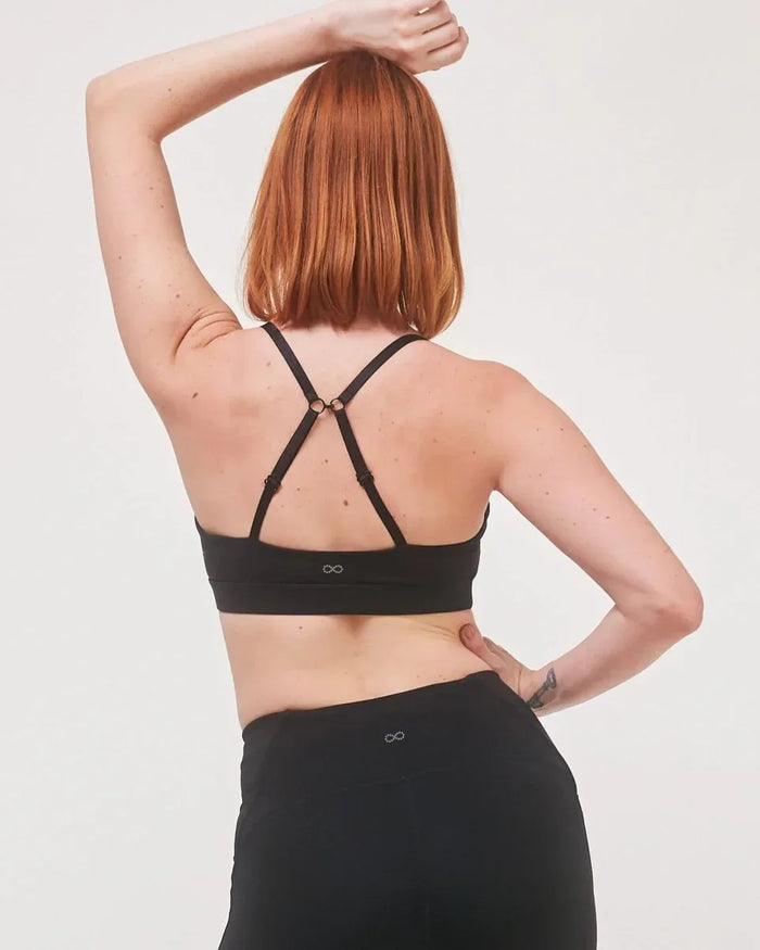 Uplift V Neck Sports Bralette - Soft Cloudlux Fabric, 4 Way Stretch & Supportive J Hook - Allen-Fitness