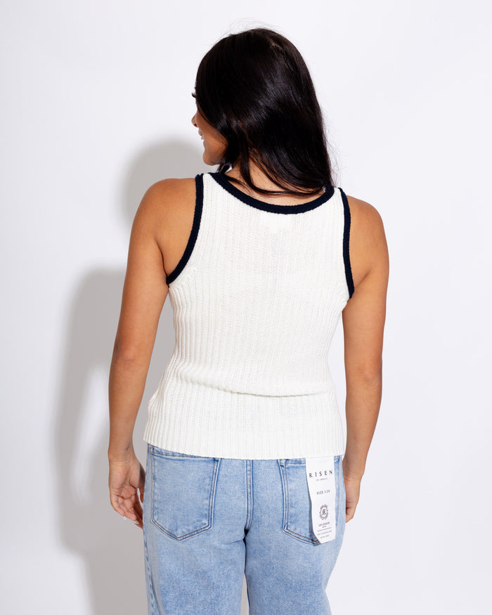 USA Flag Ribbed Sweater Tank Top