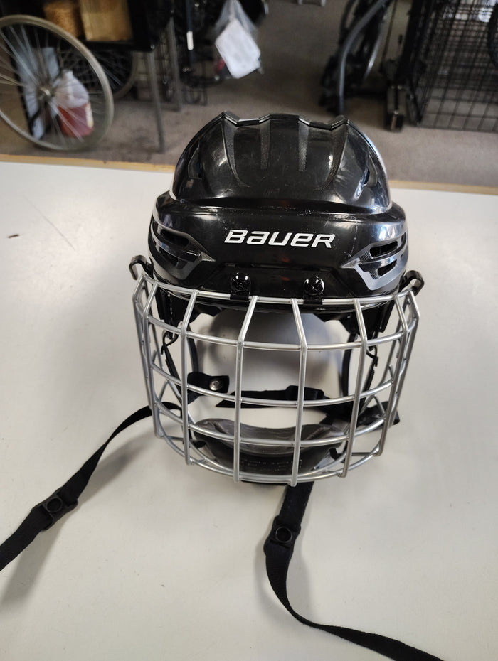 Used Bauer RE-AKT 55 Hockey Helmet Combo S/P