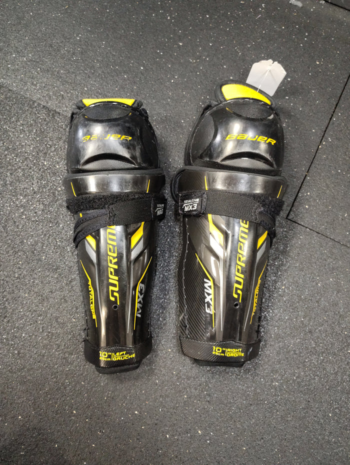 Used Bauer Supreme Total One Hockey Shin Guards 10 Inch