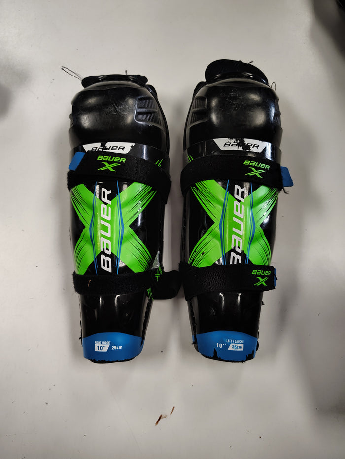 Used Bauer X Shin Guards 10"