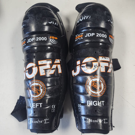 Used JOFA Hyper X JDP 2000 Shin Guards - Size: 14"