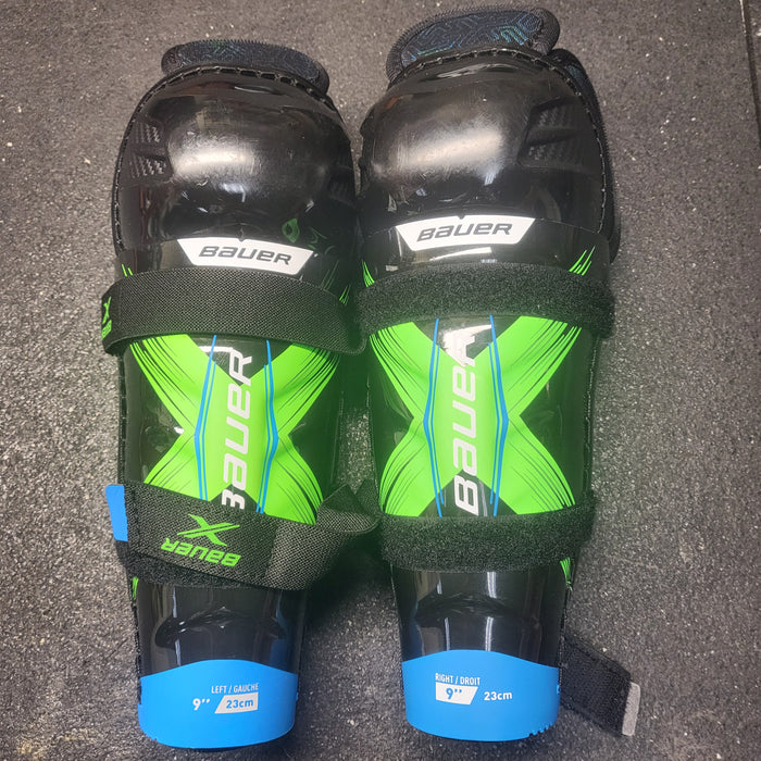 Used S24 Bauer X Hockey Shin Guards - Size: 9"