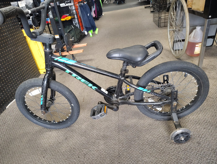 Used Trek Precaliber 16 Kids Bicycle W 16" Wheels And Training Wheels