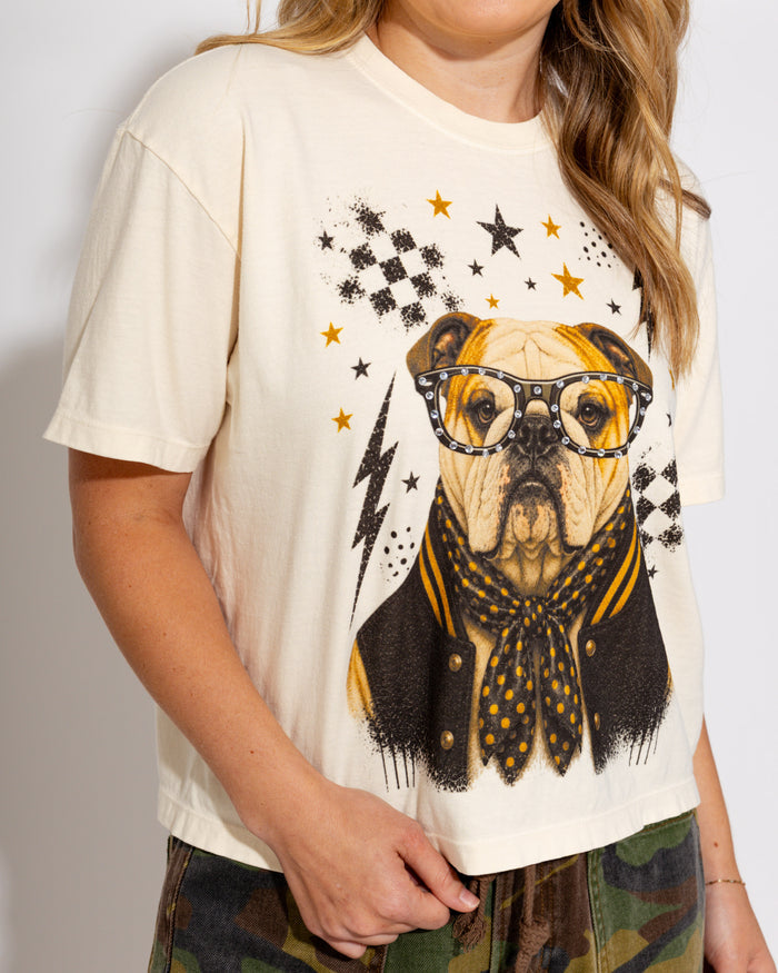 Varsity Specs Rhinestone Bulldog Spirit Tee