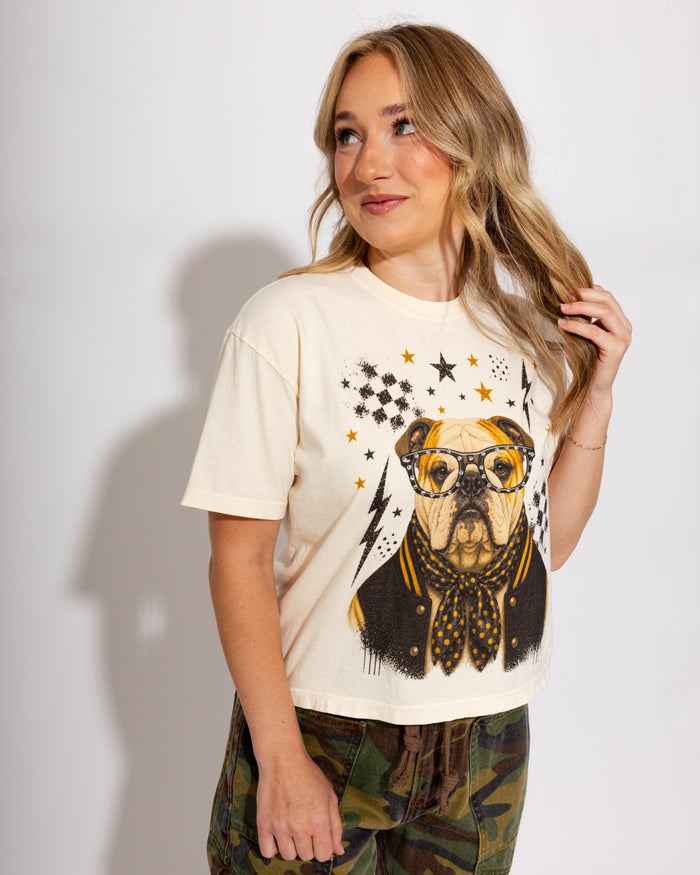 Varsity Specs Rhinestone Bulldog Spirit Tee