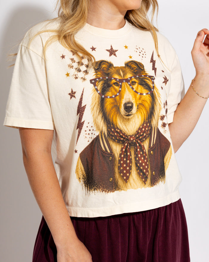 Varsity Specs Rhinestone Collie Spirit Tee