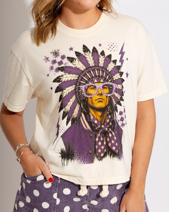 Varsity Specs Rhinestone Indian Spirit Tee