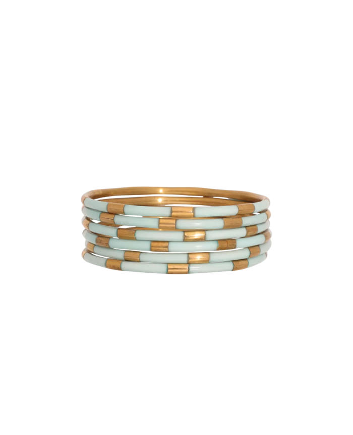 Veda Bangles - Set of 6 - Mint