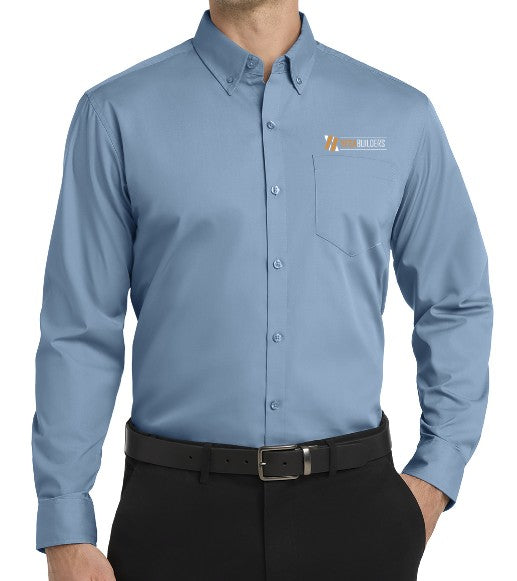 Vega Builders Long Sleeve Carefree Poplin Shirt