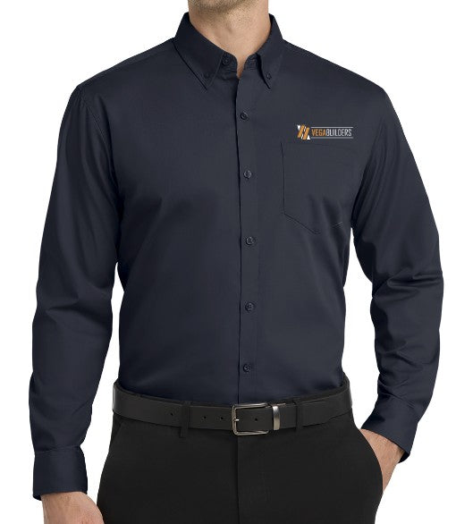 Vega Builders Long Sleeve Carefree Poplin Shirt